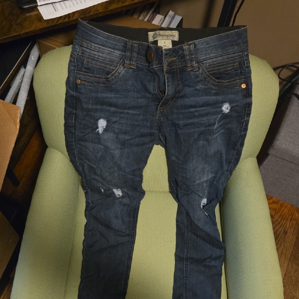 Distressed Blue Jeans